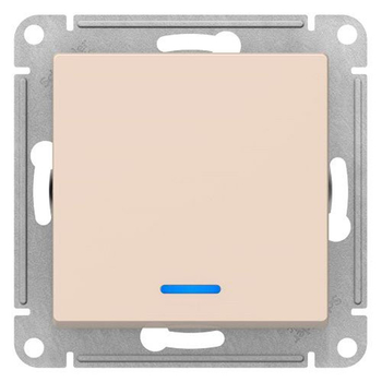 Выключатель SE AtlasDesign 1-клавишный с подсветкой, сх.1а, 10АХ, бежевый, механизм - Электрика, НВА - Выключатели и розетки - Выключатели - . Магазин оборудования для автономного и резервного электропитания Ekosolar.ru в Балашихе