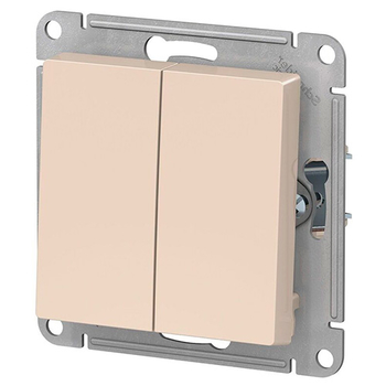 Выключатель Schneider Electric AtlasDesign 2-клавишный сх.5, 10АХ, бежевый, механизм - Электрика, НВА - Выключатели и розетки - Выключатели - . Магазин оборудования для автономного и резервного электропитания Ekosolar.ru в Балашихе