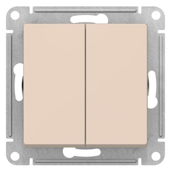 Переключатель Schneider Electric AtlasDesign 2-клавишный сх.6, 10АХ, бежевый механизм - Электрика, НВА - Выключатели и розетки - Выключатели - . Магазин оборудования для автономного и резервного электропитания Ekosolar.ru в Балашихе