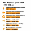 ИБП Энергия Гарант 1000 + Аккумулятор S 75 Ач - 12В (600Вт - 68мин) - ИБП и АКБ - ИБП для котлов - . Магазин оборудования для автономного и резервного электропитания Ekosolar.ru в Балашихе