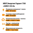 ИБП Энергия Гарант 750 + Аккумулятор S 55 Ач - 12В (450Вт - 67мин) - ИБП и АКБ - ИБП для котлов - . Магазин оборудования для автономного и резервного электропитания Ekosolar.ru в Балашихе