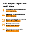 ИБП для котла Энергия Гарант 750 + Аккумулятор 55 Ач 12 В (450Вт - 67мин) - ИБП и АКБ - ИБП для котлов - . Магазин оборудования для автономного и резервного электропитания Ekosolar.ru в Балашихе