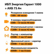 ИБП для котла Энергия Гарант 1000 + Аккумулятор 75 Ач 12 В (600Вт - 68мин) - ИБП и АКБ - ИБП для котлов - . Магазин оборудования для автономного и резервного электропитания Ekosolar.ru в Балашихе