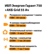 ИБП для котла Энергия Гарант 750 + Аккумулятор Grid 55 Ah 12 v (450Вт - 67мин) - ИБП и АКБ - ИБП для котлов - . Магазин оборудования для автономного и резервного электропитания Ekosolar.ru в Балашихе