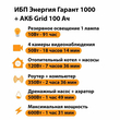 ИБП для котла Энергия Гарант 1000 + Аккумулятор Grid 100 Ah 12 v (600Вт - 91мин) - ИБП и АКБ - ИБП для котлов - . Магазин оборудования для автономного и резервного электропитания Ekosolar.ru в Балашихе